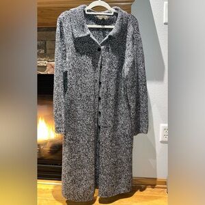 Cozy Black and White Cardigan Sweater